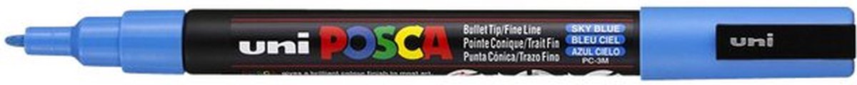 Verfstift Posca PC3M F hemelsblauw | 6 stuks